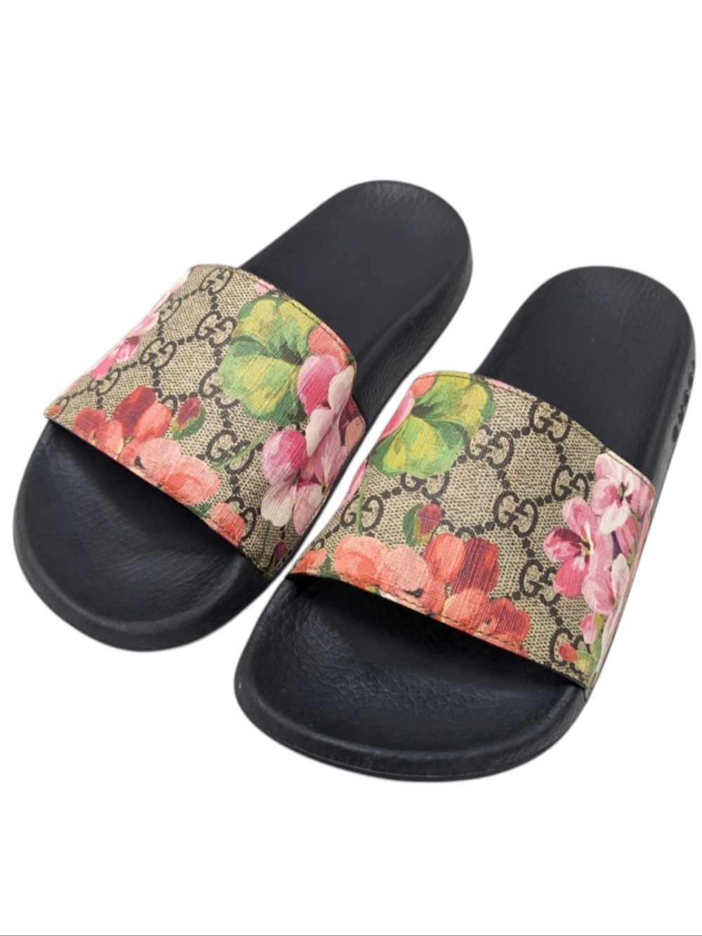 Gucci GG Web Supreme Bloom Floral Slide Sandals Size EU 38 - Picture 3 of 11